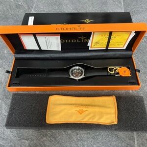 Stuhrling SkeletonWatch With Black Leather Band